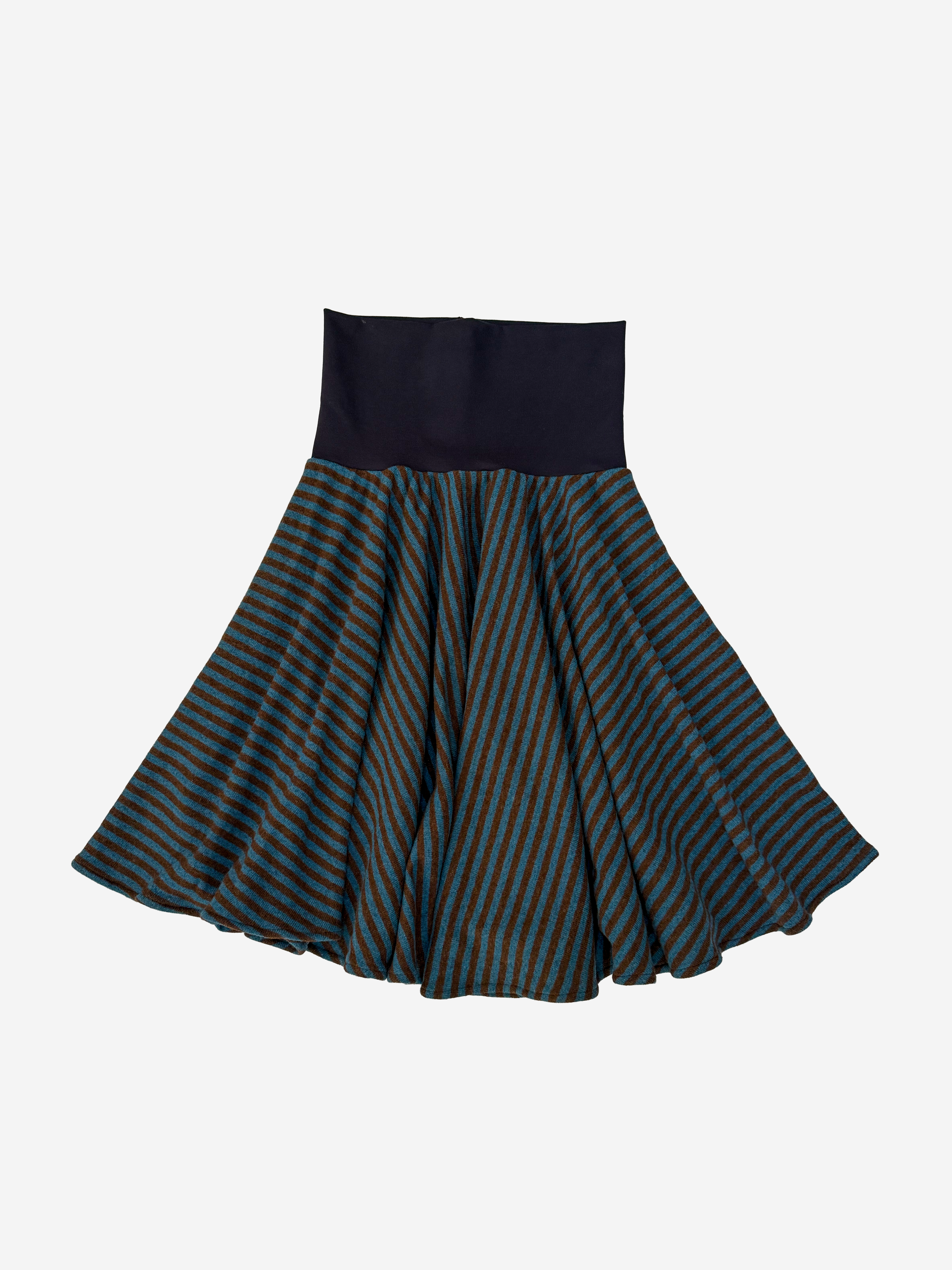Crown Striped Skirt Brown and Blue