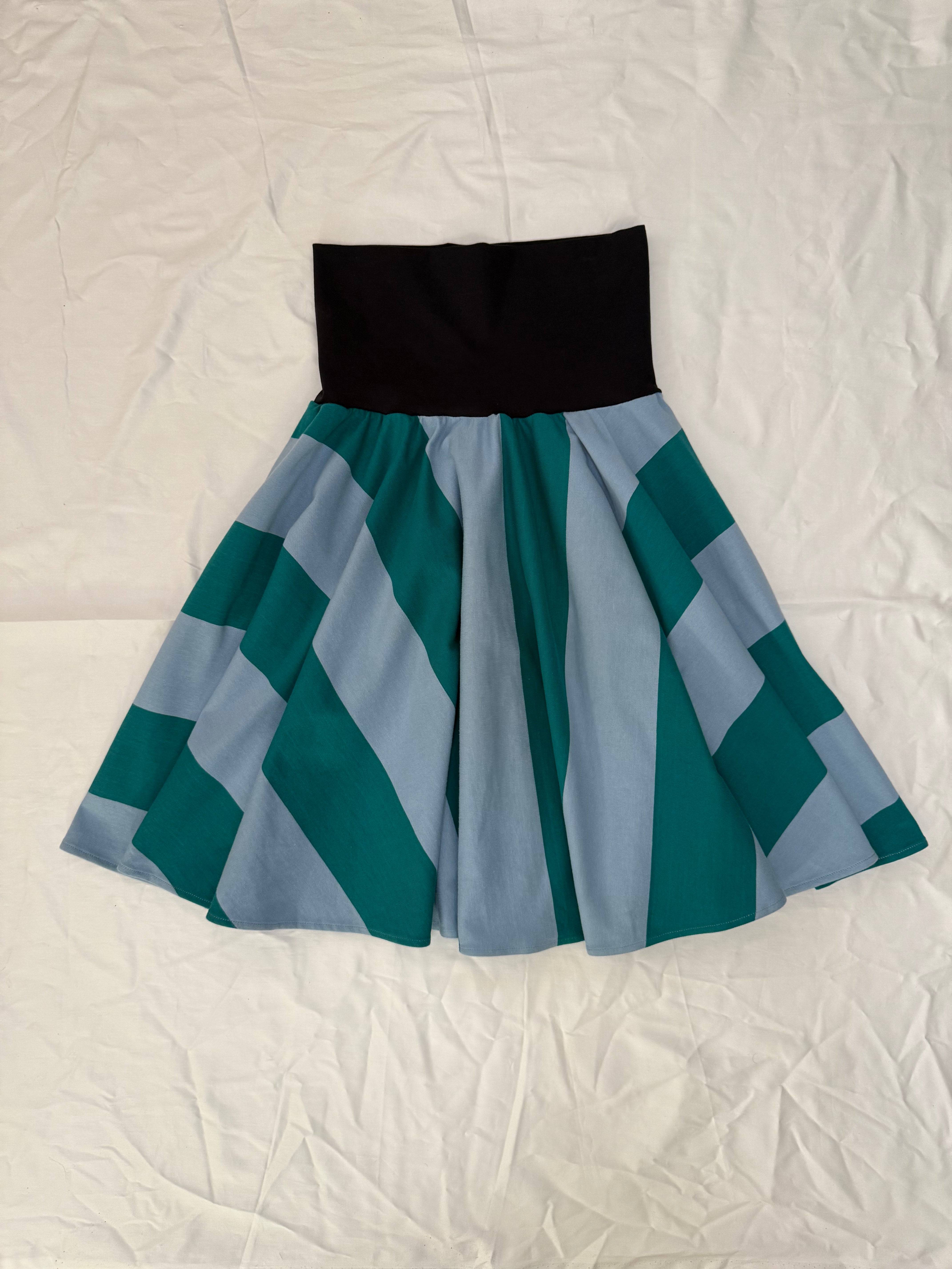 Crown Striped Skirt Blue and Green