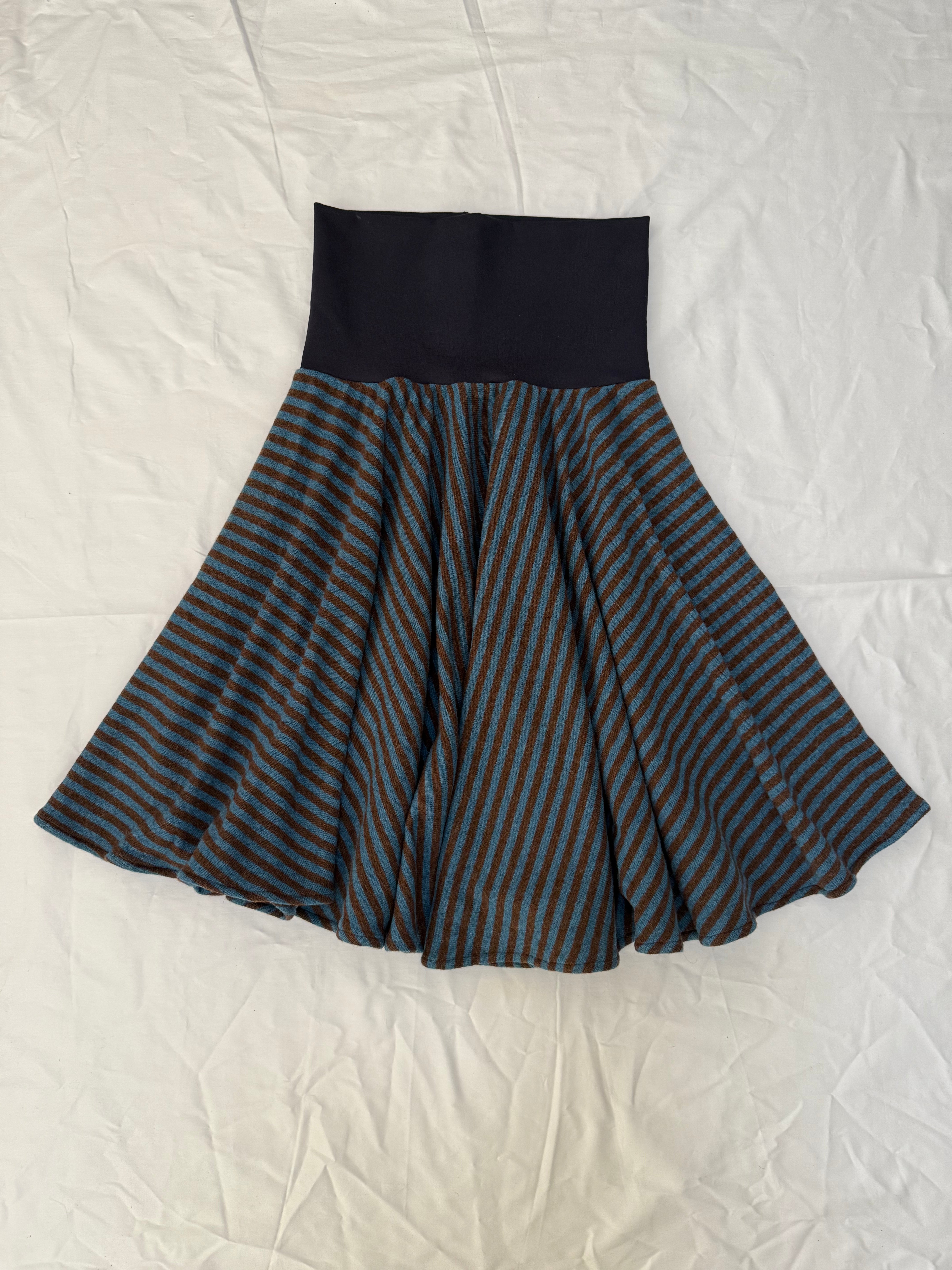Crown Striped Skirt Brown and Blue