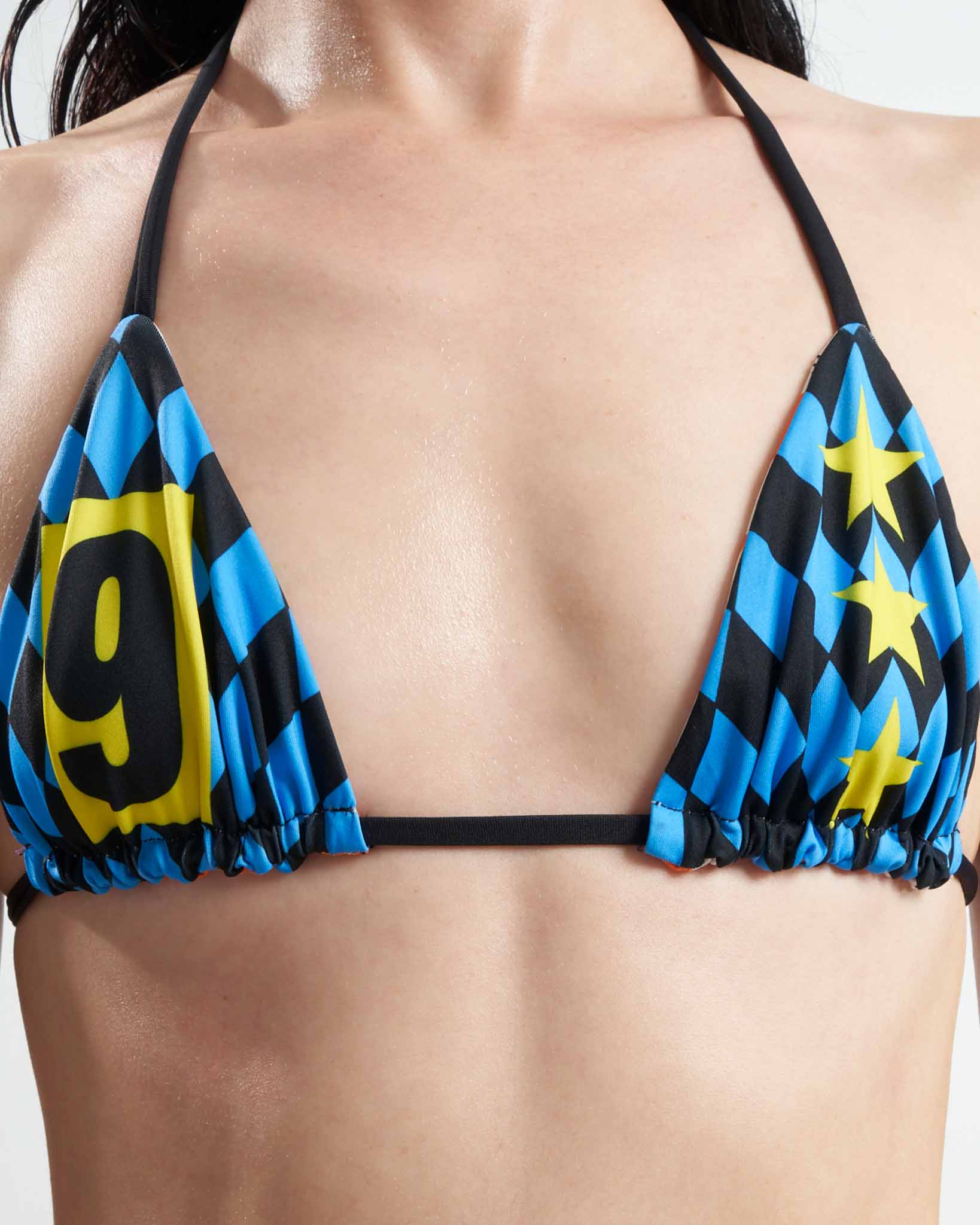 HORSE RACING REVERSIBLE BIKINI TOP